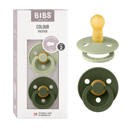 Vista 17 de BIBS - Paquete de 2 chupetes para bebés, goma natural libre de bisfenol A, hechos en Dinamarca, colección Colour, para bebés de 18+ meses, azul bebé
