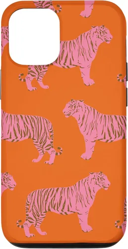 Vista 27 de Funda para iPhone 17 con diseño de tigre rosa y naranja