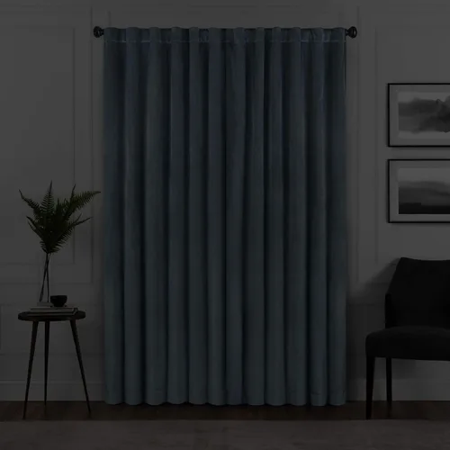Vista 3 de Eclipse Absolute Zero Harper - Cortinas opacas de terciopelo con aislamiento térmico y bolsillo para cortinero para dormitorio, panel individual, 50