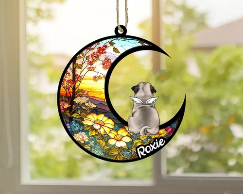 Vista 933 de LOVELYPOD Adorno de Navidad personalizado para perro Basset Hound (marrón) Basset Hound (marrón) adorno para atrapasoles de perro, razas de perros