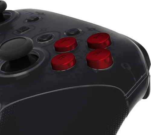 Vista 4 de eXtremeRate ABXY - Botones intercambiables de color rojo escarlata para Nintendo Switch Pro Controller, repuesto ABXY para controlador NS Pro