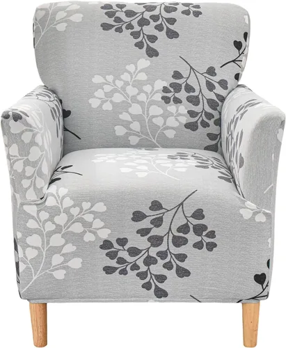 Vista 23 de CRFATOP - Funda elástica para sillón de mediados de siglo moderno de 1 pieza, fundas de silla de acento de jacquard con brazos, fundas de silla