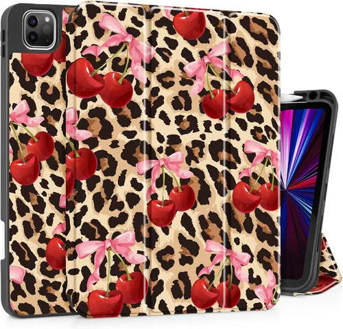 Vista 11 de May Chen Funda para iPad Pro de 11 pulgadas (4ª, 3ª, 2ª y 1ª generación) 2022 2021 2020 2018, soporte triple + soporte para lápiz + encendido