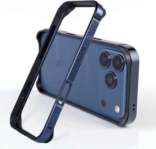 Vista 25 de Funda rígida delgada con marco de aluminio para iPhone 13 Pro, armadura de marco de metal con protección interior suave, protección de borde elevado