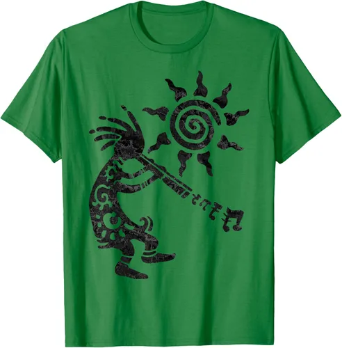 Vista 5 de Native American Kokopelli Musican With Flute 2 - Camiseta divertida para fanáticos, Blanco, S
