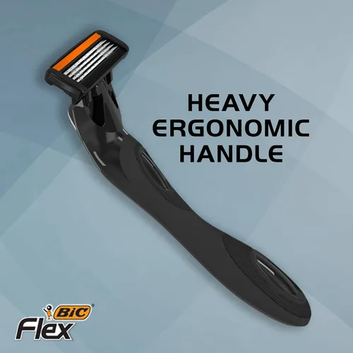 Vista 6 de BIC Flex 4 Sensitive Hybrid - Maquinilla de afeitar desechable de 4 hojas para hombre, 1 mango y 12 cartuchos