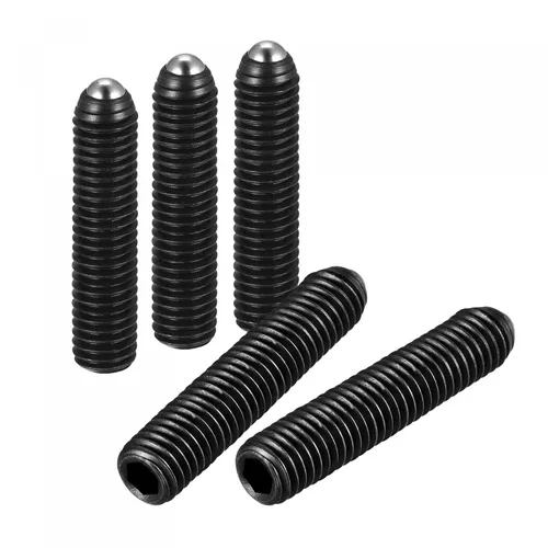 Vista 12 de uxcell Tornillos de fijación de punta de bola, 10 piezas M8 x 0.984 in de acero de alto carbono Métrico Spring Hex Socket Grub Tornillo