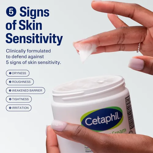 Vista 3 de Cetaphil Hidratante facial y corporal, crema hidratante para piel seca a muy seca, sensible, paquete de 12 unidades, sin fragancia, no comedogénica