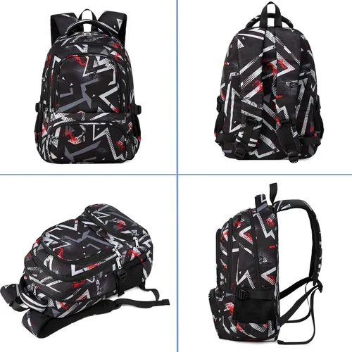 Vista 7 de BLUEFAIRY Mochilas para niños y niñas, bolsas de escuela primaria, bonitas bolsas de libros, A-gris, L, Moda