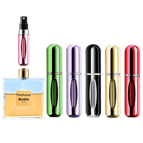 Vista 7 de Mini botella de perfume recargable portátil atomizador de perfume recargable, estuche de bomba de repuesto para viajes y salidas