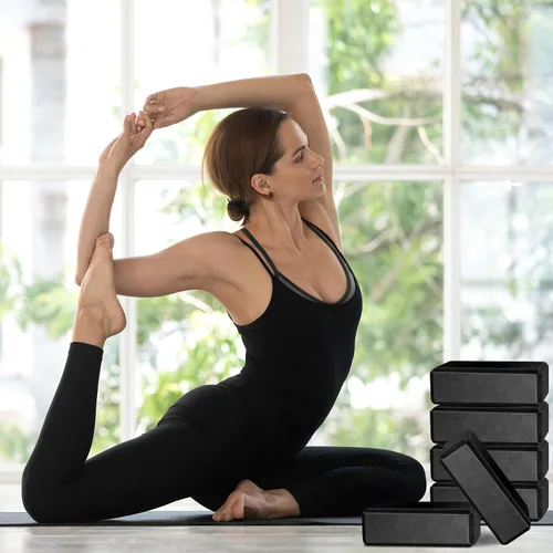 Vista 2 de 20 bloques de yoga de espuma EVA ligeros, antideslizantes, de apoyo, accesorios de yoga para pilates, estiramiento y meditación, yogui para hombres