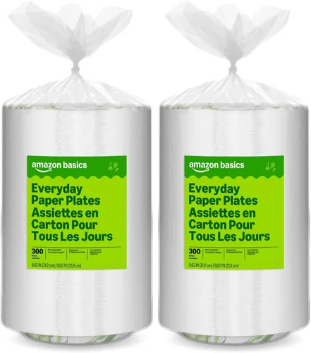Vista 9 de Amazon Basics Platos de papel para uso diario, 8.62 pulgadas, desechables, 100