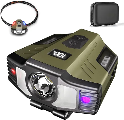 Vista 9 de Hopedone Luz LED para casco, 800 lúmenes, recargable, regulable, con clip, luces de casquillo, linterna ajustable de 180°, impermeable, para correr