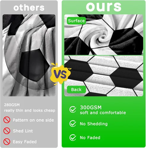Vista 6 de KING DARE Manta de fútbol – Manta de forro polar suave para niños, regalos únicos de fútbol para niños y niñas de 6 a 12 años, 40 x 50 pulgadas