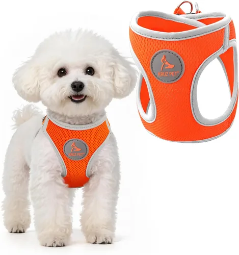 Vista 12 de Kruz - Arnés para perro (pecho de 13.5 a 14 pulgadas, peso de 4 a 6 libras) Athletica chaleco ajustable resistente sin estrangulamiento para perros