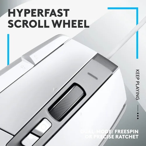 Vista 2 de Logitech G Ratón para juegos 502 X con cable, interruptores primarios híbridos óptico-mecánicos LIGHTFORCE, sensor de juego HERO 25K, compatible