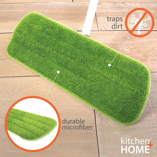 Vista 3 de Kitchen + Home - Almohadillas de microfibra para trapeador – Recambio de cabezal de trapeador húmedo y seco de microfibra de 16 pulgadas, paquete