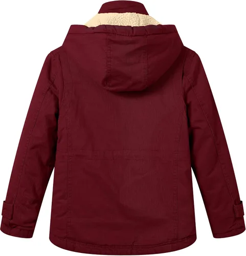 Vista 2 de WenVen Chaqueta gruesa de algodón para niña con capucha extraíble