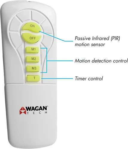 Vista 3 de Wagan EL8590 - Luz de calle solar LED integrada de 2000 lúmenes con control remoto, luz de inundación de seguridad, sensor de movimiento