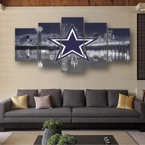 Vista 5 de Póster de fútbol americano de los Dallas City Cowboys, diseño deportivo, lienzo para pared, diseño artístico, decoración del hogar, marco grande