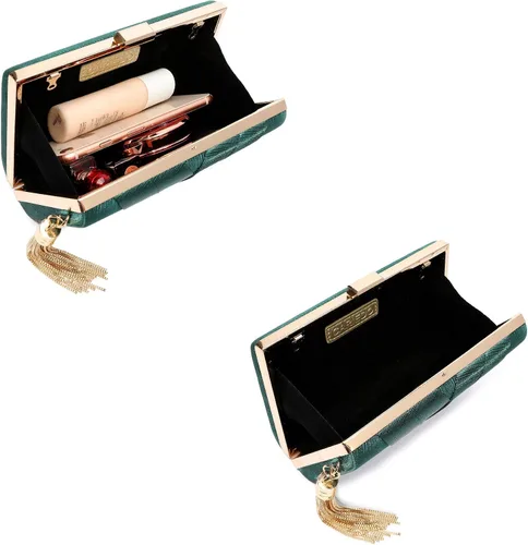 Vista 6 de CARIEDO Bolso de mano de noche para mujer, de tela manchada, para boda, graduación, noche, fiesta, F
