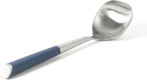 Vista 8 de Calphalon Edge - Cucharón de sopa de acero inoxidable, cucharón para servir con mango de silicona, resistente al calor, antiadherente, seguro
