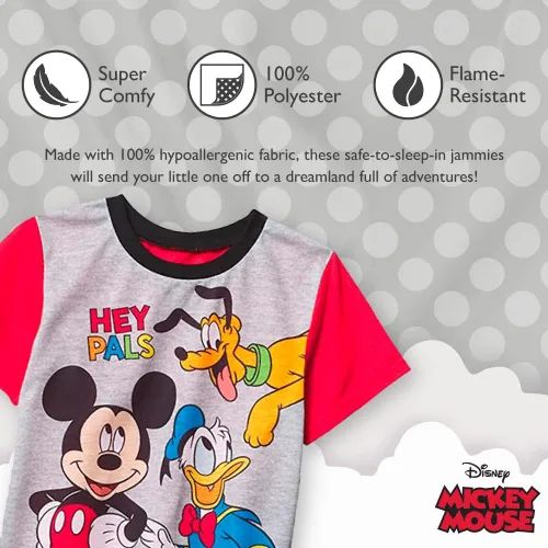 Vista 3 de Disney Boys Mickey Mouse 2-Piece Loose-Fit Pajamas Set
