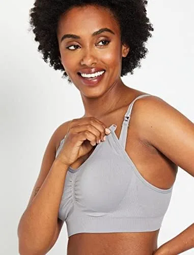 Vista 2 de Motherhood Maternity Brasier de lactancia sin costuras con clip para mujer, lavable a máquina, tallas S a 3X, disponibles en paquetes de 1 y 2