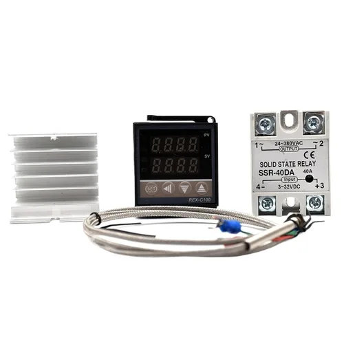 Vista 4 de Controlador digital de temperatura REX-C100 REX C100 Termostato + 40DA SSR Relé+Termopar K Sonda de 3.3 ft (juego B)