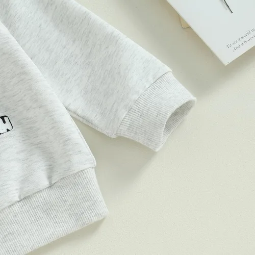 Vista 6 de Conjunto de sudadera con letras de leopardo para recién nacido, ropa de otoño e invierno