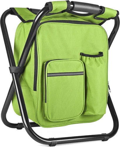 Vista 25 de Kikerike Silla enfriadora de taburetes tipo mochila resistente de 200 libras de carga máxima, portátil, ligera, plegable, para pesca, camping, caza