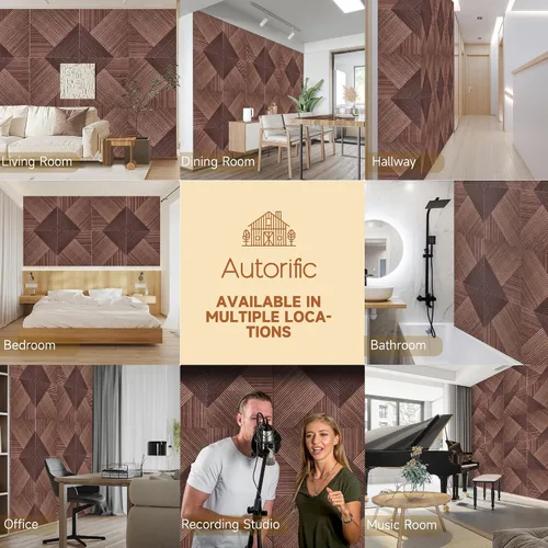 Vista 7 de Paneles acústicos de pared, paquete de 6 unidades de tamaño total de 72 x 48 pulgadas, paneles acústicos decorativos autoadhesivos para pared