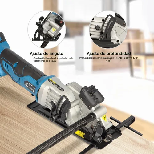 Vista 3 de Mini sierra circular inalámbrica de 20 V, 2.0 Ah, sierra compacta con guía láser