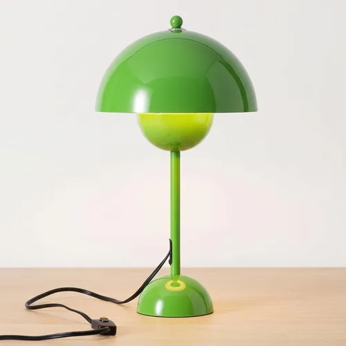 Vista 15 de Lámpara de mesa moderna Mid-Century Bud para dormitorio, con certificación Verde cazador