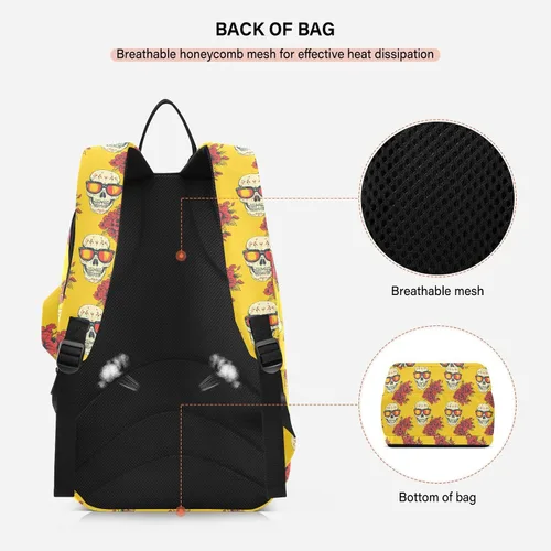 Vista 4 de Sporting Goods - Bolsa de tenis de gran almacenamiento, estilo mexicano, Cinco de Mayo, gafas de sol de calavera, 3 raquetas de bádminton