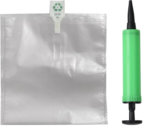 Vista 24 de Miupoo Bolsas de aire de embalaje, bolsa protectora de embalaje de aire inflable de plástico transparente con cojín de bomba gratis, bolsa