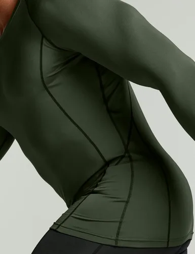 Vista 6 de TSLA - Camiseas térmicas de compresión de manga larga con cuello en V para hombre, ideales para usar como capa base para hacer ejercicio, correr