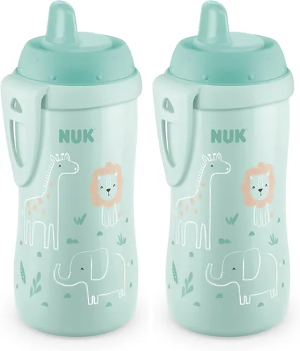 Vista 9 de Vaso Entrenador NUK Advanced con Boquilla Rígida, 10 oz. Mono y cebra