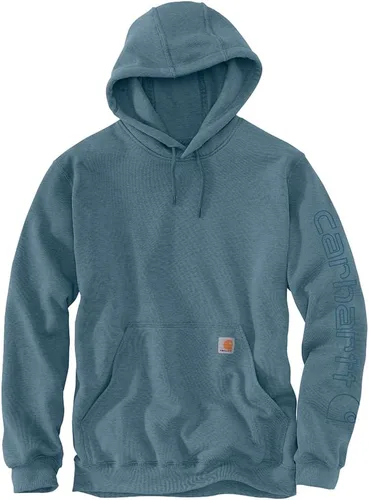 Vista 15 de Carhartt Sudadera con Gráfico de Logo en Manga de Peso Medio y Ajuste Holgado para Hombre Negro