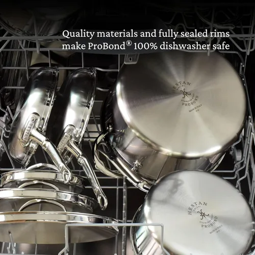Vista 7 de Hestan - Colección ProBond - Sartén profesional de acero inoxidable revestido, compatible con placa de inducción, 1.5 cuartos de galón