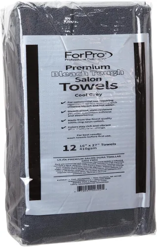 Vista 17 de ForPro Professional Collection Toallas prémium Bleach Tough para salón, color negro, 100% algodón, a prueba de blanqueador, resistentes a