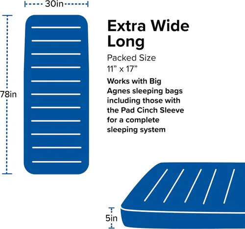 Vista 7 de Big Agnes Captain Comfort Deluxe Camp Almohadilla para dormir autoinflable para todo tipo de clima