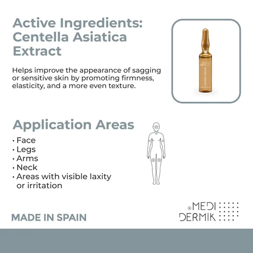 Vista 2 de MEDIDERMIK ASIAN CENTELLA. Ayuda a nutrir y mejorar la apariencia de la piel. Ampollas líquidas favoritas de los esteticistas. 20 ampollas x 0.2 fl