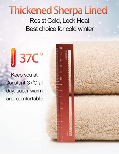 Vista 6 de Flygo Sudaderas con capucha de invierno para mujer, con cremallera, forro polar y forro de sherpa