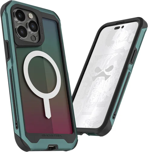 Vista 253 de Ghostek Atomic - Funda delgada para Galaxy Z Flip 4, parte trasera de aramida con parachoques de aluminio rojo, funda protectora de doble capa a