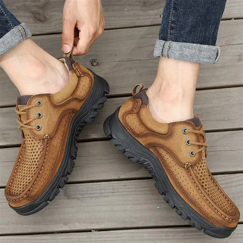 Vista 7 de CHICLOVEY Zapatos de mochilero de agarre de alta tracción para hombre, zapatillas transpirables de verano para senderismo