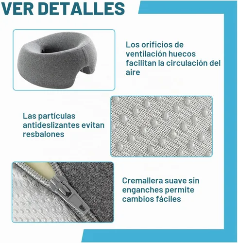 Vista 4 de Almohada prona, almohada boca abajo para dormir, cuna para mesa de masaje, espuma viscoelástica para masaje, oficina, hogar, viaje y artículos