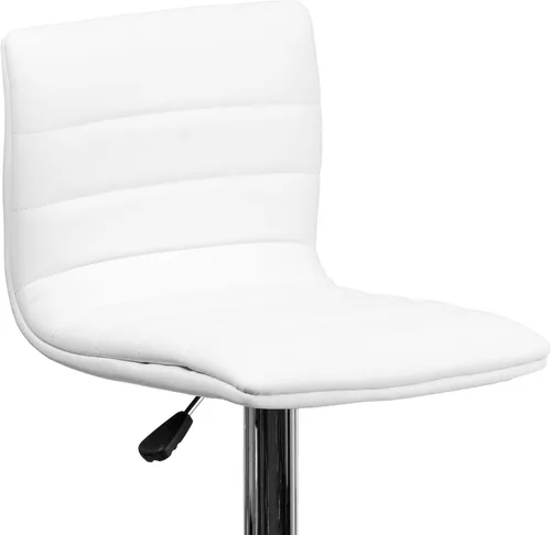 Vista 74 de Flash Funiture silla de bar ajustable con base cromada, Vinilo, Gris