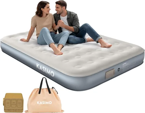 Vista 11 de KASIMO Colchón de aire Queen con bomba de batería de 2000 mAh, 16" elevado