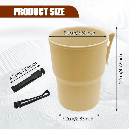 Vista 2 de Gancho para portavasos de automóvil, soporte para tazas de puerta de automóvil, contenedor de botella de bebida con clips de ventilación de aire